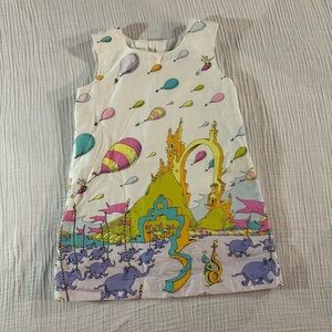 Dr. Seuss Kids Dress - Cream and Purple Adventure
